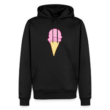ice cream glace - Sweat à capuche Premium bio Homme - noir - Devant - Nico (187cm)