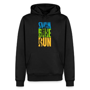 Swim Bike Run - Sweat à capuche Premium bio Homme - noir - Devant - Nico (187cm)