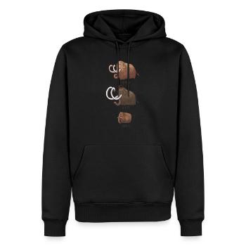 Famille mammouth - Sweat à capuche Premium bio Homme - noir - Devant - Nico (187cm)