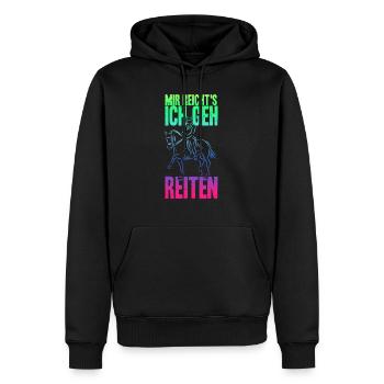 Mir reichts ich geh Reiten Reitsport Reiter Spruch - Männer Premium Bio Hoodie - Schwarz - Vorne - Nico (187cm)
