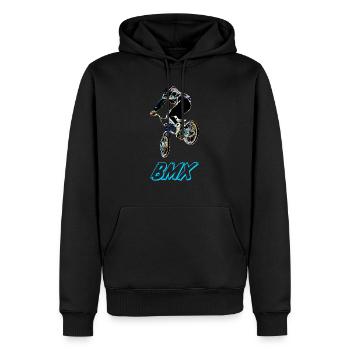BMX Race Racing Mountainbike Motocross - Männer Premium Bio Hoodie - Schwarz - Vorne - Nico (187cm)
