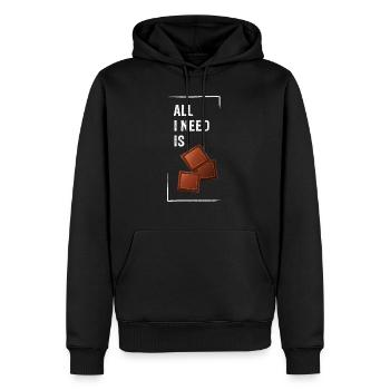 ALL I NEED IS LOVE AND Chocolate - Männer Premium Bio Hoodie - Schwarz - Vorne - Nico (187cm)
