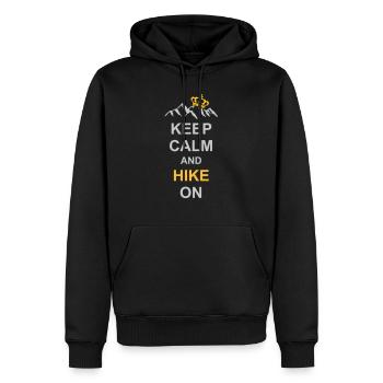Keep calm and hike - Men’s Premium Organic Hoodie - black - Front - Nico (187cm)