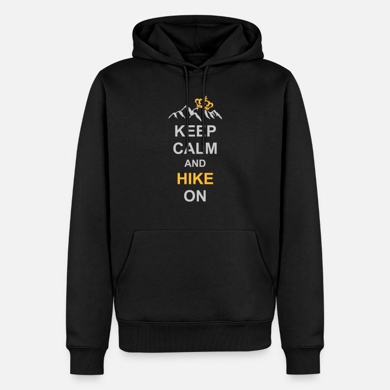 Restez calme et marchez - Sweat à capuche Premium bio Homme - noir