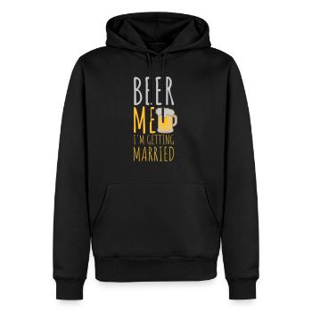 Beer Me Me marier - Sweat à capuche Premium bio Homme - noir - Devant - Nico (187cm)