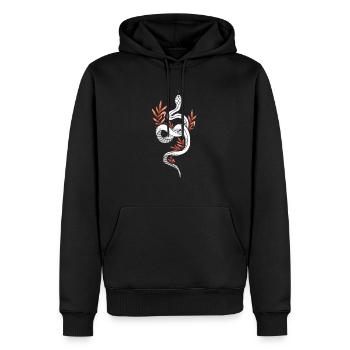 Tatouage Serpent Blanc - Sweat à capuche Premium bio Homme - noir - Devant - Nico (187cm)