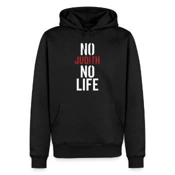 No Judith No Life - Men’s Premium Organic Hoodie - black - Front - Nico (187cm)