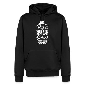Patenonkel Enkelkinder Pate Neffe Nichte Onkel - Männer Premium Bio Hoodie - Schwarz - Vorne - Nico (187cm)