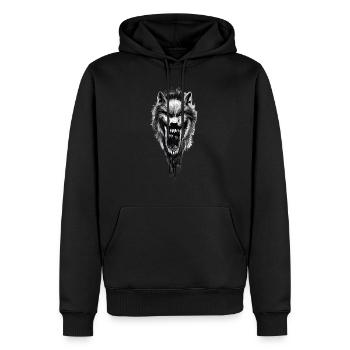 Loup-garou effrayant Horreur - Sweat à capuche Premium bio Homme - noir - Devant - Nico (187cm)