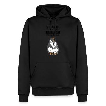 Ich Und Du Ich Liebe Dich Pinguin Valentinstag - Männer Premium Bio Hoodie - Schwarz - Vorne - Nico (187cm)