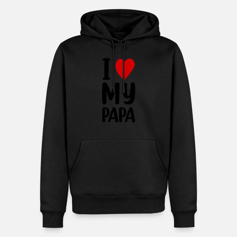 J’aime mon papa - Sweat à capuche Premium bio Homme - noir