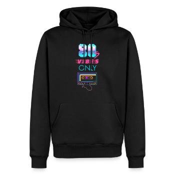80s Vibes Only Cassette Retro Tape Music - Men’s Premium Organic Hoodie - black - Front - Nico (187cm)