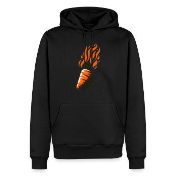 Carotte - Sweat à capuche Premium bio Homme - noir - Devant - Nico (187cm)