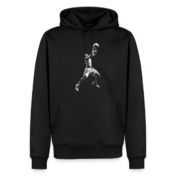 Basketball Spieler Dunking - Männer Premium Bio Hoodie - Schwarz - Vorne - Nico (187cm)