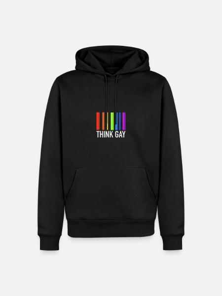 Think Gay - Men’s Premium Organic Hoodie - black
