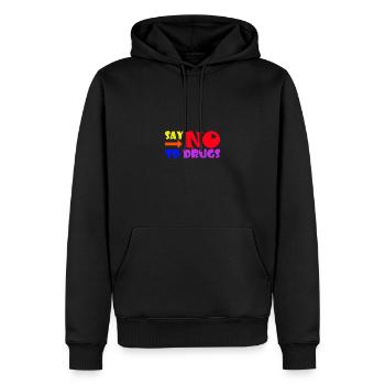 Retro Say No To Drugs - Männer Premium Bio Hoodie - Schwarz - Vorne - Nico (187cm)