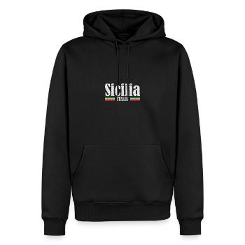 Europe Voyage Vintage Sicilia Italia Touriste - Sweat à capuche Premium bio Homme - noir - Devant - Nico (187cm)