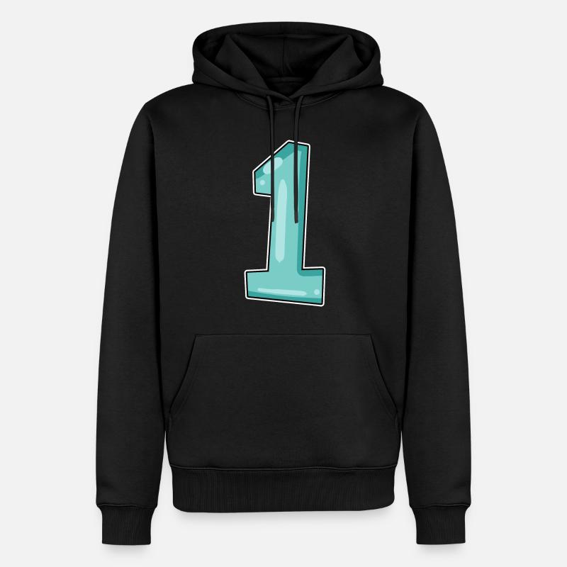 1 - Sweat à capuche Premium bio Homme - noir