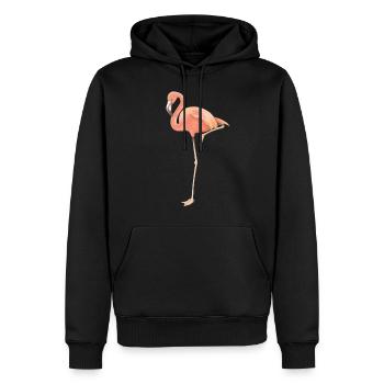 Flamingo solo - Sweat à capuche Premium bio Homme - noir - Devant - Nico (187cm)