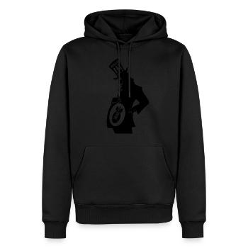 impérialisme - Sweat à capuche Premium bio Homme - noir - Devant - Nico (187cm)