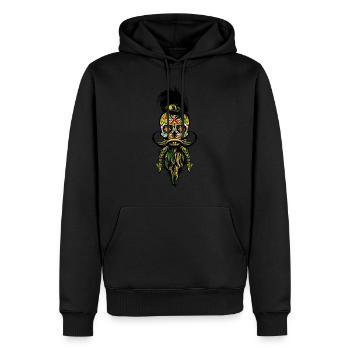 Kopf des mexikanischen Hipsters des Todes Bart Bart Bart - Männer Premium Bio Hoodie - Schwarz - Vorne - Nico (187cm)