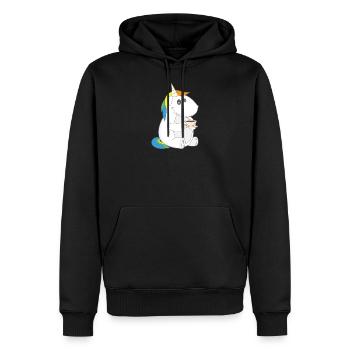 Einhorn Kaffee trinken chillen relaxen Geschenk - Männer Premium Bio Hoodie - Schwarz - Vorne - Nico (187cm)