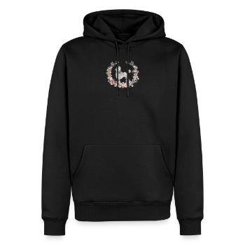Amour de caniche - Sweat à capuche Premium bio Homme - noir - Devant - Nico (187cm)