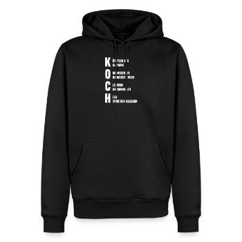 Koch - Eigenschaften des Wortes Koch - Männer Premium Bio Hoodie - Schwarz - Vorne - Nico (187cm)