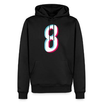 8 - NUMMER 8 - Zahl 8 Trikotnummer - Männer Premium Bio Hoodie - Schwarz - Vorne - Nico (187cm)