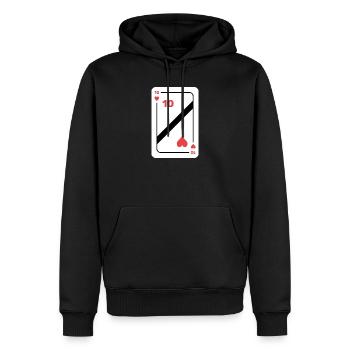Herz Zehn Spielkarte Pokerkarte - Männer Premium Bio Hoodie - Schwarz - Vorne - Nico (187cm)