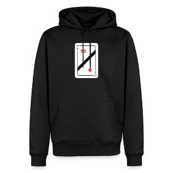 Karo Zehn Spielkarte Pokerkarte - Männer Premium Bio Hoodie - Schwarz - Vorne - Nico (187cm)