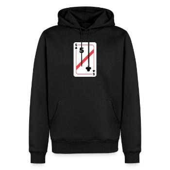 Kreuz Fünf Spielkarte Pokerkarte - Männer Premium Bio Hoodie - Schwarz - Vorne - Nico (187cm)