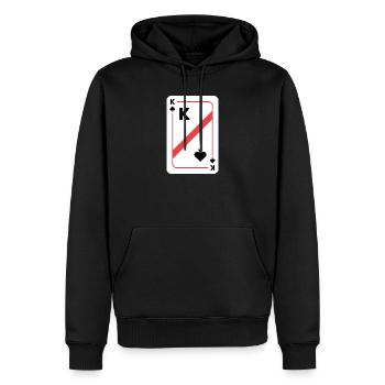 Pik König Spielkarte Pokerkarte - Männer Premium Bio Hoodie - Schwarz - Vorne - Nico (187cm)