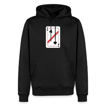 Quatre piques Carte à jouer Carte de poker - Sweat à capuche Premium bio Homme - noir - Devant - Nico (187cm)