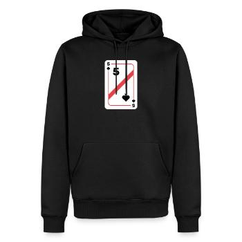 Pik Fünf Spielkarte Pokerkarte - Männer Premium Bio Hoodie - Schwarz - Vorne - Nico (187cm)