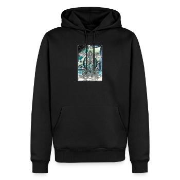 The Chariot - Sweat à capuche Premium bio Homme - noir - Devant - Nico (187cm)