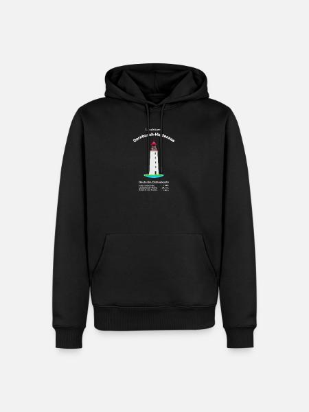 Leuchtturm Dornbusch, Insel Hiddensee, Ostseeküste - Männer Premium Bio Hoodie - Schwarz