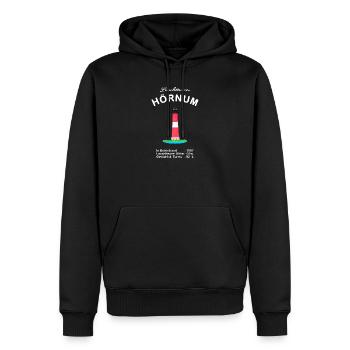 Leuchtturm Hörnum auf Sylt, Zeichnung - Männer Premium Bio Hoodie - Schwarz - Vorne - Nico (187cm)