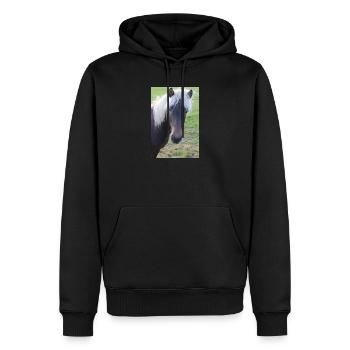 Affiche Cheval Cheval - Sweat à capuche Premium bio Homme - noir - Devant - Nico (187cm)