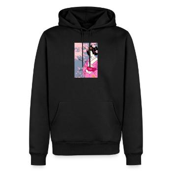 Geisha 3 - Männer Premium Bio Hoodie - Schwarz - Vorne - Nico (187cm)