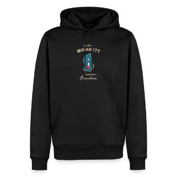 Bremerhaven, phare sous le feu, minaret, - Sweat à capuche Premium bio Homme - noir - Devant - Nico (187cm)