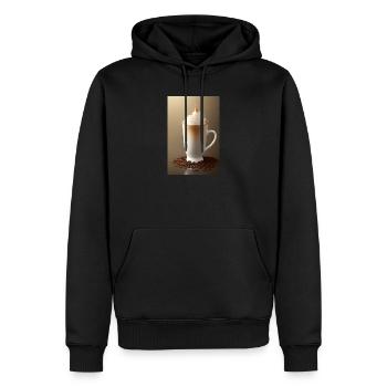 Kaffee, Kaffeebohnen - Männer Premium Bio Hoodie - Schwarz - Vorne - Nico (187cm)