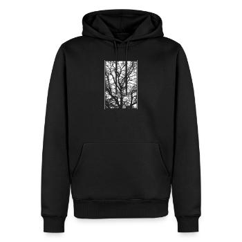 Baum - Männer Premium Bio Hoodie - Schwarz - Vorne - Nico (187cm)