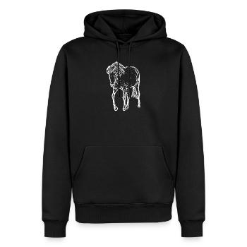 weißes Pferd weiß Pferde T-shirt Geschenk Reiter  - Männer Premium Bio Hoodie - Schwarz - Vorne - Nico (187cm)