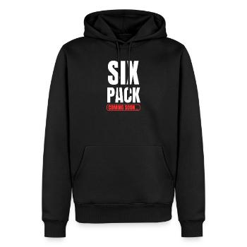 Six Pack bientôt disponible ! Remise en forme Motivation Sport - Sweat à capuche Premium bio Homme - noir - Devant - Nico (187cm)