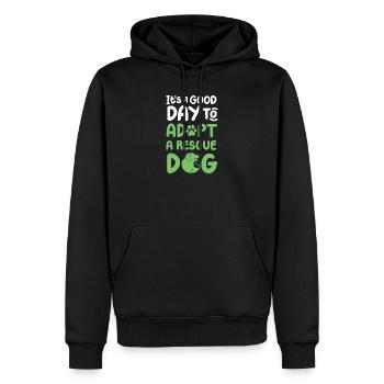 Hund Rettung adoptieren - Männer Premium Bio Hoodie - Schwarz - Vorne - Nico (187cm)