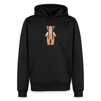 Teddy - Männer Premium Bio Hoodie - Schwarz - Vorne - Nico (187cm)