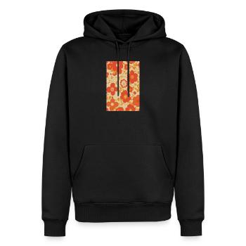 Groovy Retro Vintage Floral Pattern des années 70 - Sweat à capuche Premium bio Homme - noir - Devant - Nico (187cm)
