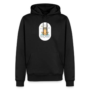 Zen Golden Retriever: Der flauschige Lebenscoach - Männer Premium Bio Hoodie - Schwarz - Vorne - Nico (187cm)
