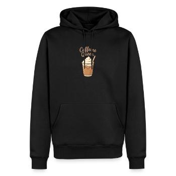 Caffeine Queen – Pour les amateurs de caféine - Sweat à capuche Premium bio Homme - noir - Devant - Nico (187cm)